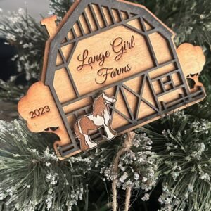 Country Barn Ornament – 3 or 4 Layer Farm Animal Design | 2025 Dated Tree, Personalized Engraving | Lange Girl Designs, Tecumseh MI